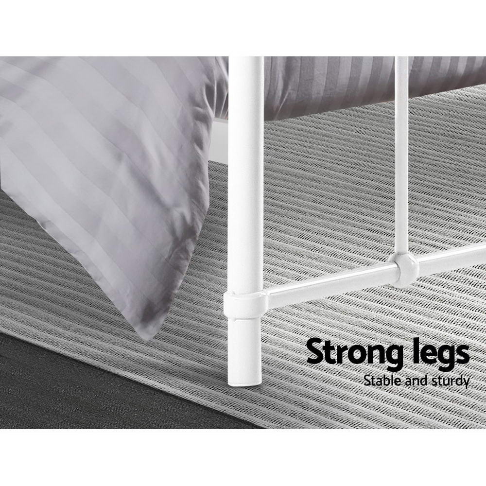 Artiss LEO Metal Bed Frame - Queen (White) - BM House & Garden