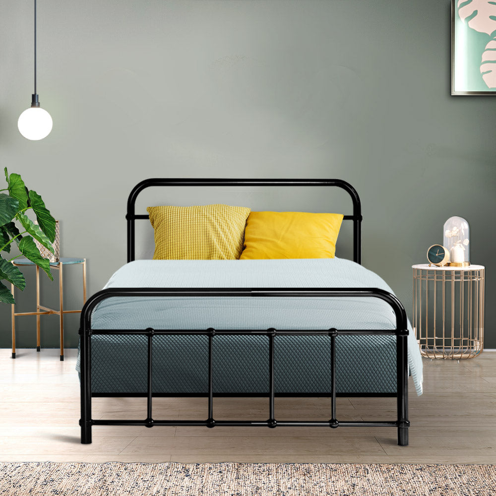 Artiss LEO Metal Bed Frame - Single (Black) - BM House & Garden