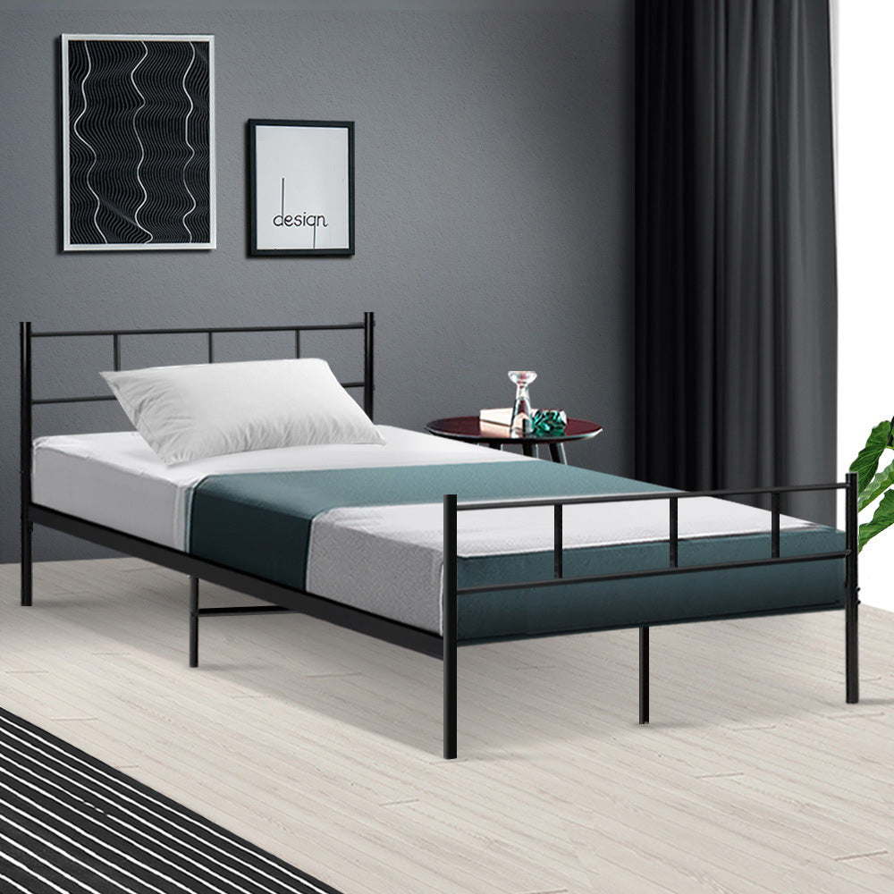 Artiss Metal Bed Frame King Single Size Platform Foundation Mattress Base SOL - BM House & Garden