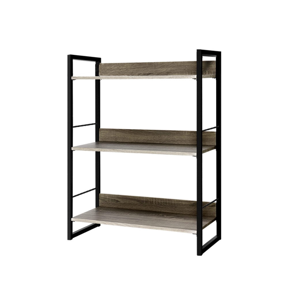 Artiss Bookshelf Display Shelves Metal Bookcase Wooden Book Shelf Wall Storage - BM House & Garden