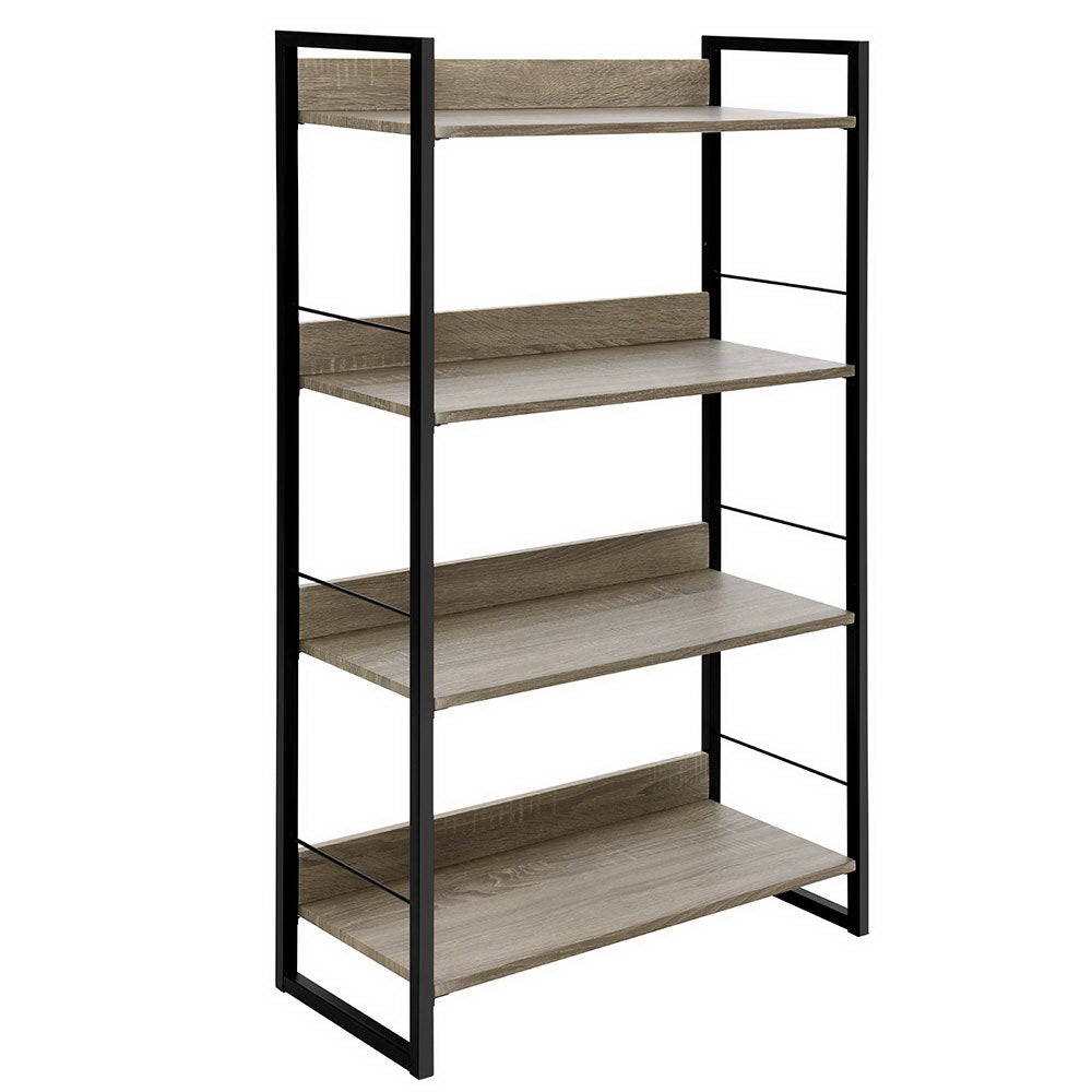 Artiss Book Shelf Display Shelves Corner Wall Wood Metal Stand Hollow Storage - BM House & Garden