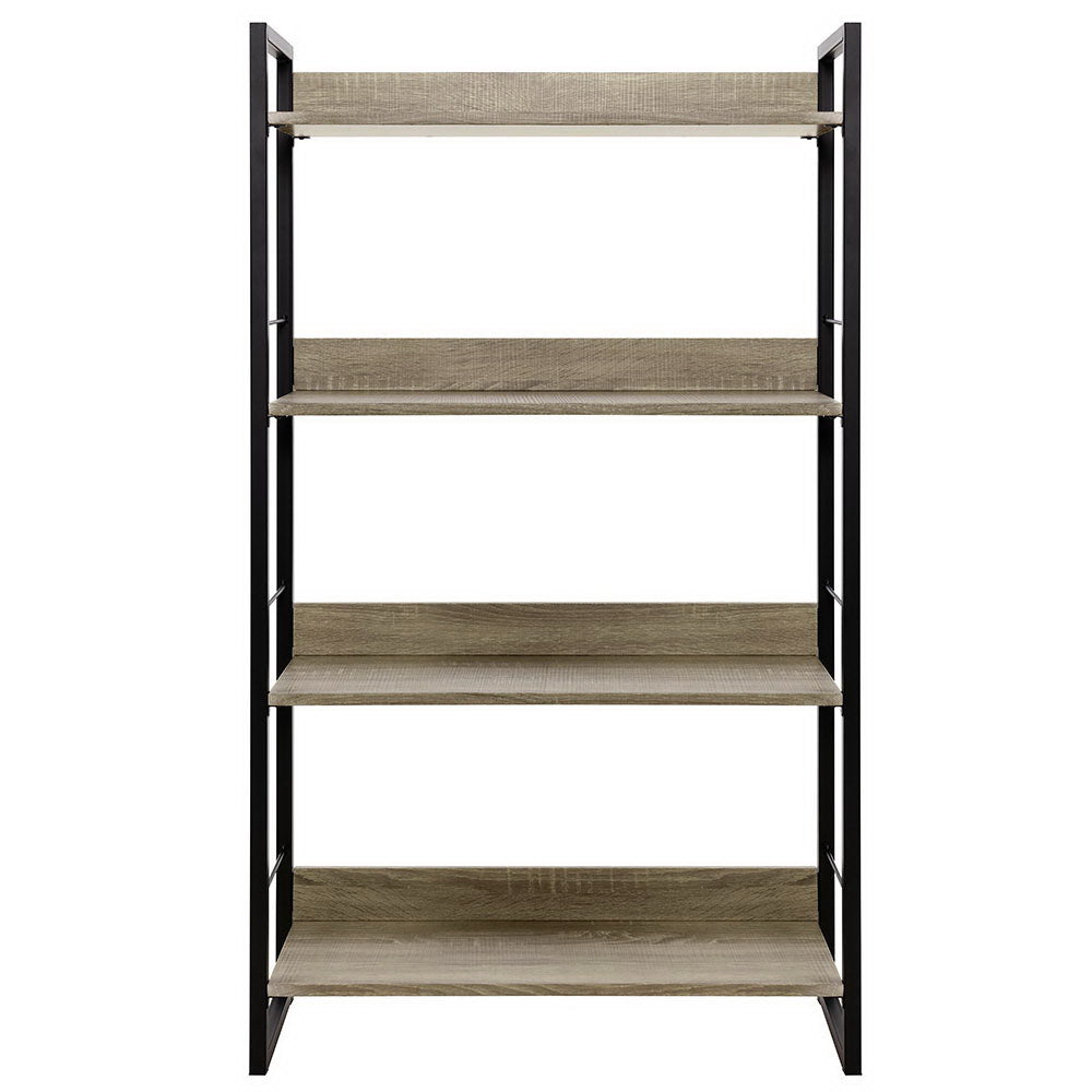 Artiss Book Shelf Display Shelves Corner Wall Wood Metal Stand Hollow Storage - BM House & Garden