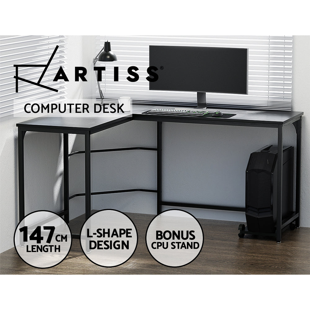 Artiss Black L-Shaped Corner Computer Desk - BM House & Garden
