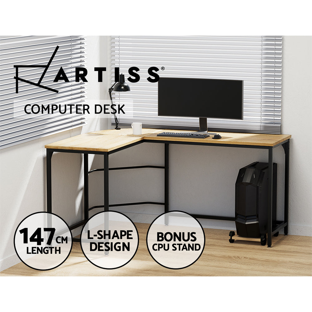 Artiss Oak L-Shaped Corner Computer Desk - BM House & Garden