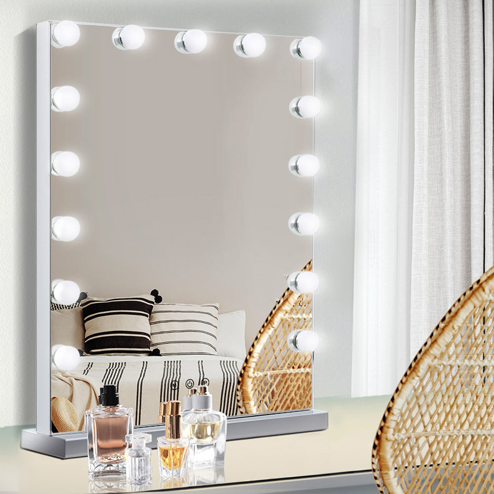 Embellir Hollywood Makeup Mirror With Light 15 LED Bulbs Lighted Frameless - BM House & Garden