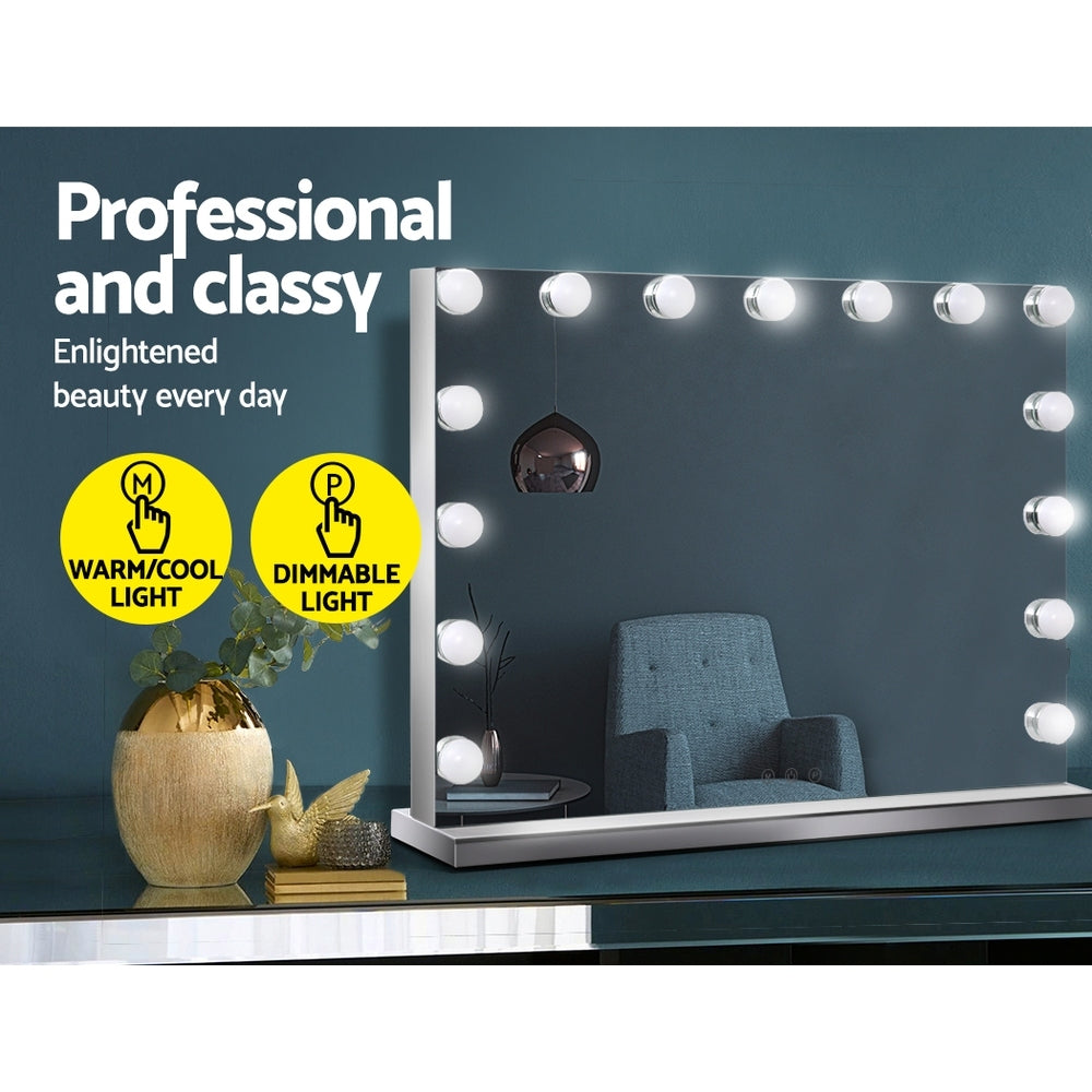 Embellir 58 x 46cm Makeup Mirror with 15 Dimmable LED Lights