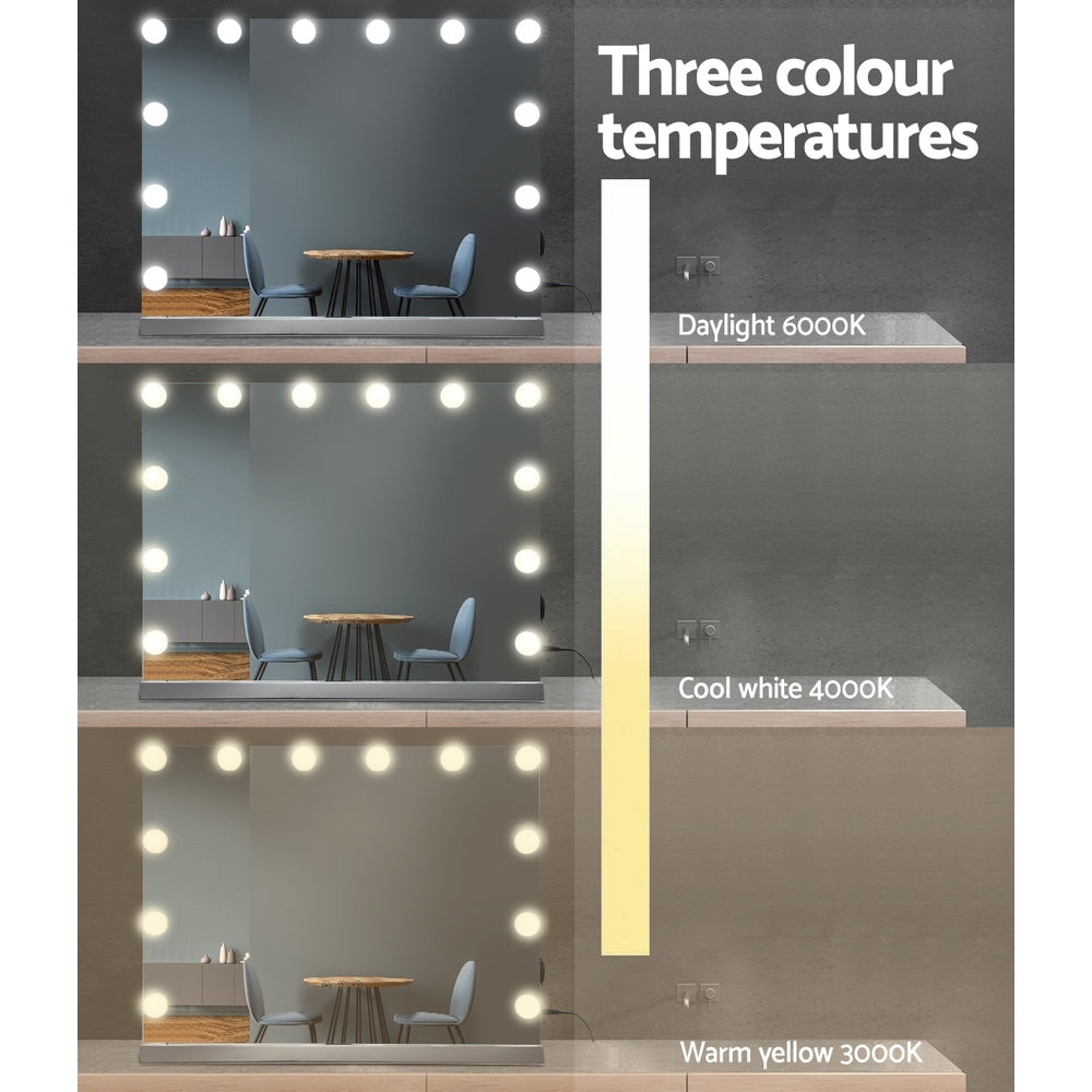 Embellir 58 x 46cm Makeup Mirror with 15 Dimmable LED Lights