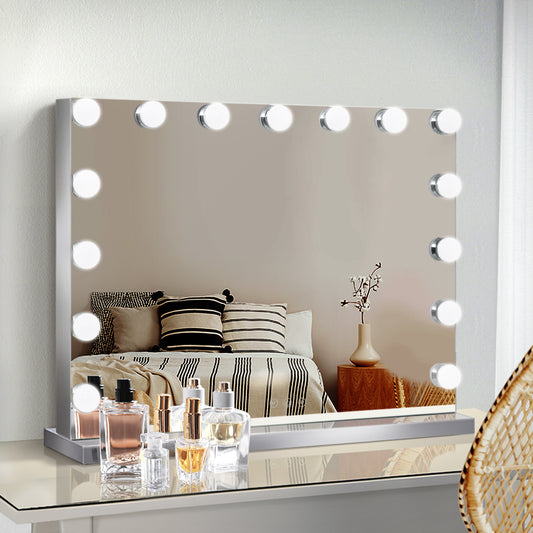 Embellir 58 x 46cm Makeup Mirror with 15 Dimmable LED Lights