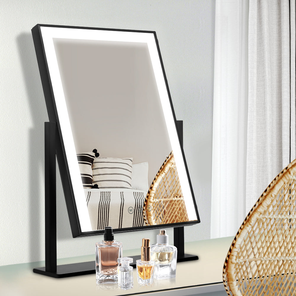 Embellir 30 x 40cm Black Makeup Mirror with Led light