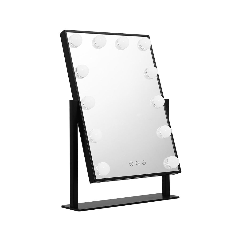 Embellir Black Makeup Mirror with 12 LED Lights