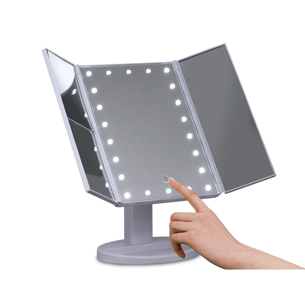 Embellir Tri-Fold Makeup Mirror  with 3 Magnifying Modes and 22 LED Lights