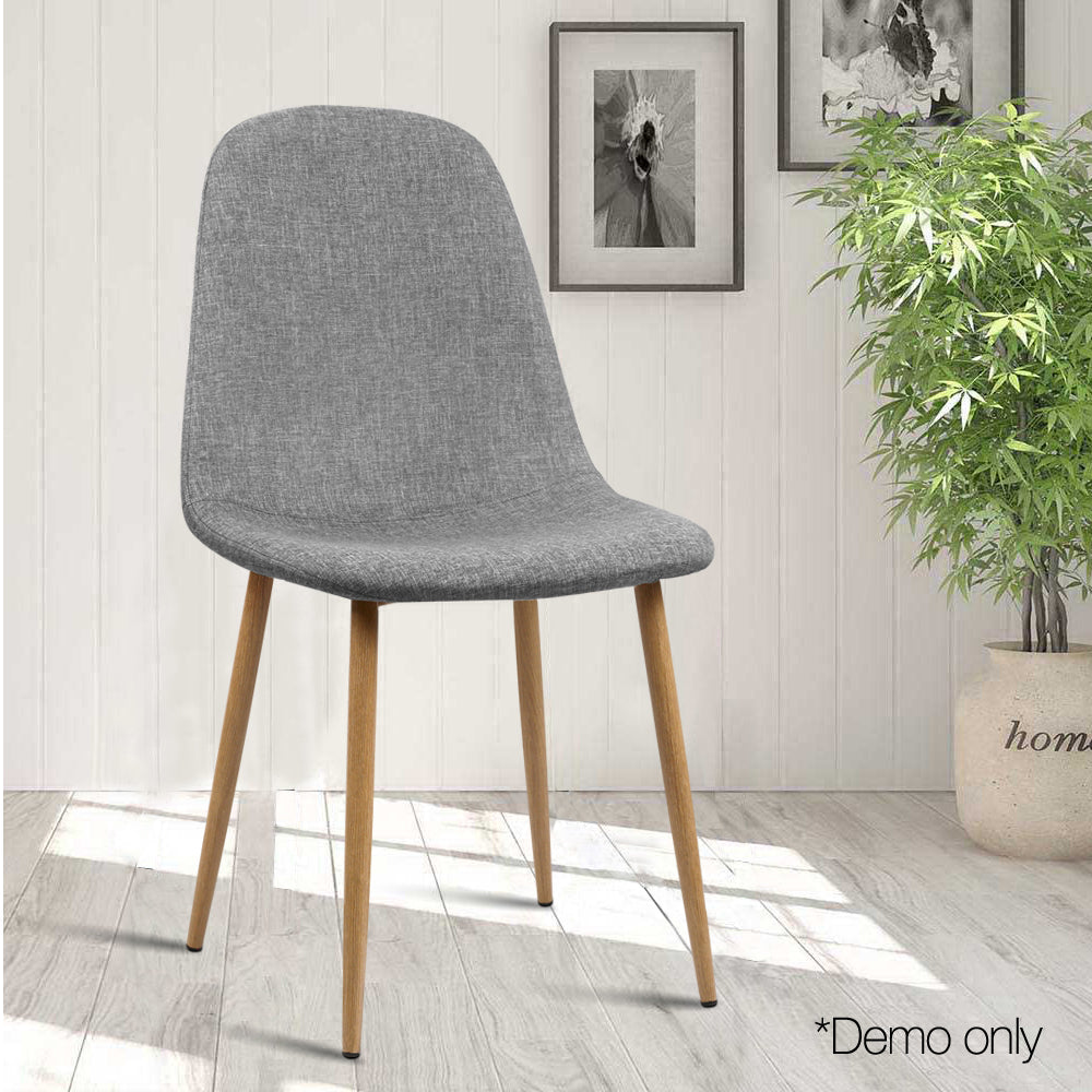 Artiss Adamas Set of 4 Light Grey Fabric Dining Chairs - BM House & Garden