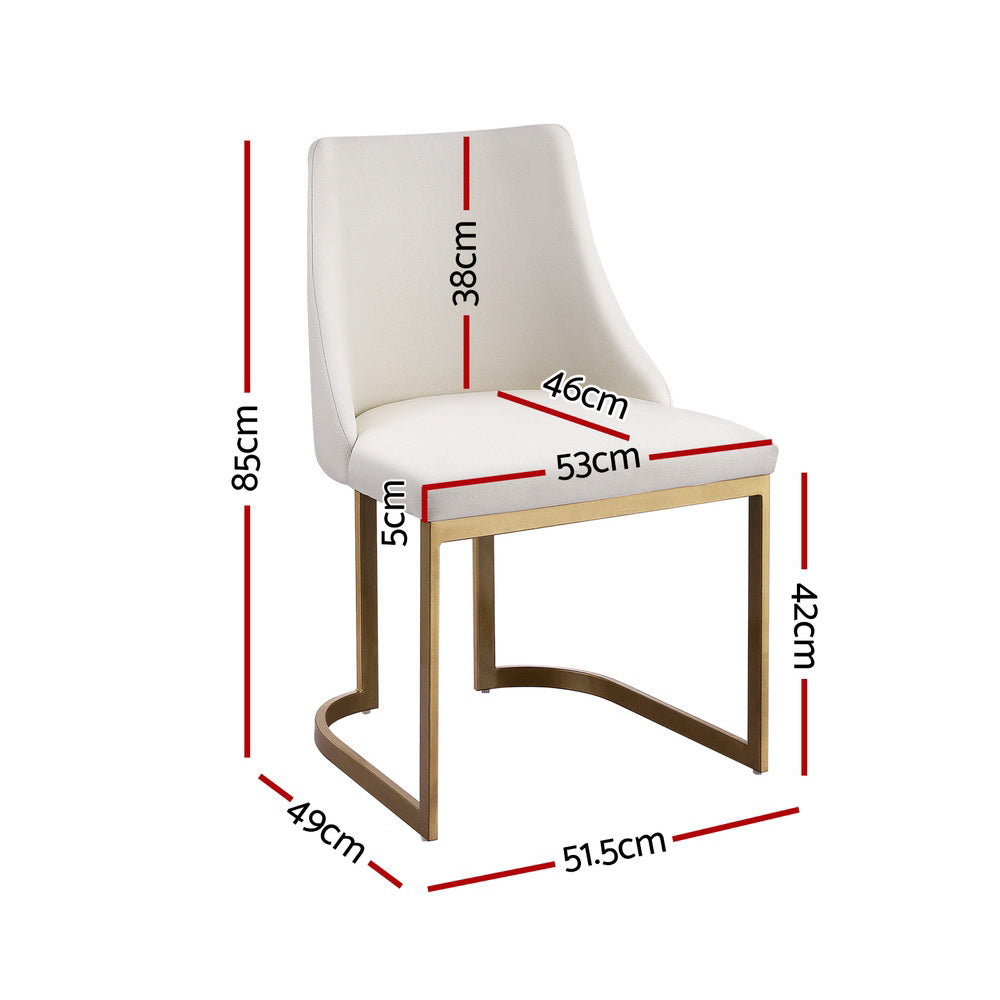 Artiss Balen Set of 2 Beige Fabric Dining Chairs