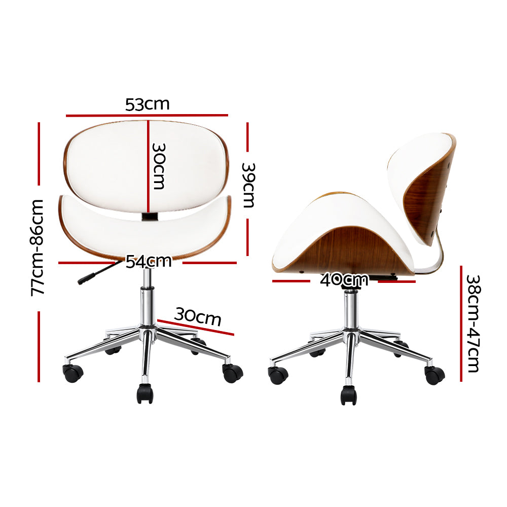 Artiss Leather Office Chair White - BM House & Garden