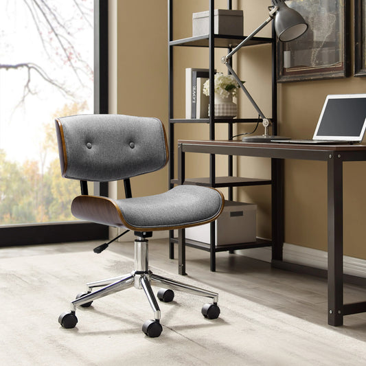 Artiss Wooden Fabric Office Chair Grey - BM House & Garden