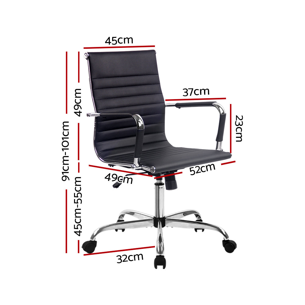 Artiss Gaming Office Chair Computer Desk Chairs Home Work Study Black Mid Back - BM House & Garden