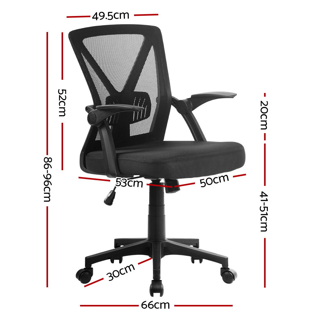 Artiss Gaming Office Chair Mesh Computer Chairs Swivel Executive Mid Back Black - BM House & Garden