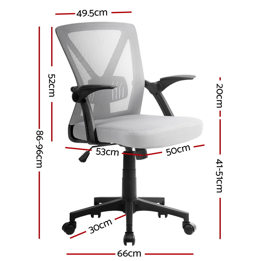 Artiss Office Chair Gaming Executive Computer Chairs Study Mesh Seat Tilt Grey - BM House & Garden