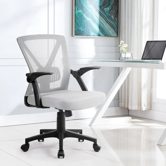 Artiss Office Chair Gaming Executive Computer Chairs Study Mesh Seat Tilt Grey - BM House & Garden