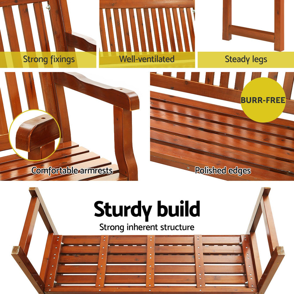 Gardeon Outdoor Garden Bench Seat Wooden Chair Patio Furniture Timber Lounge - BM House & Garden
