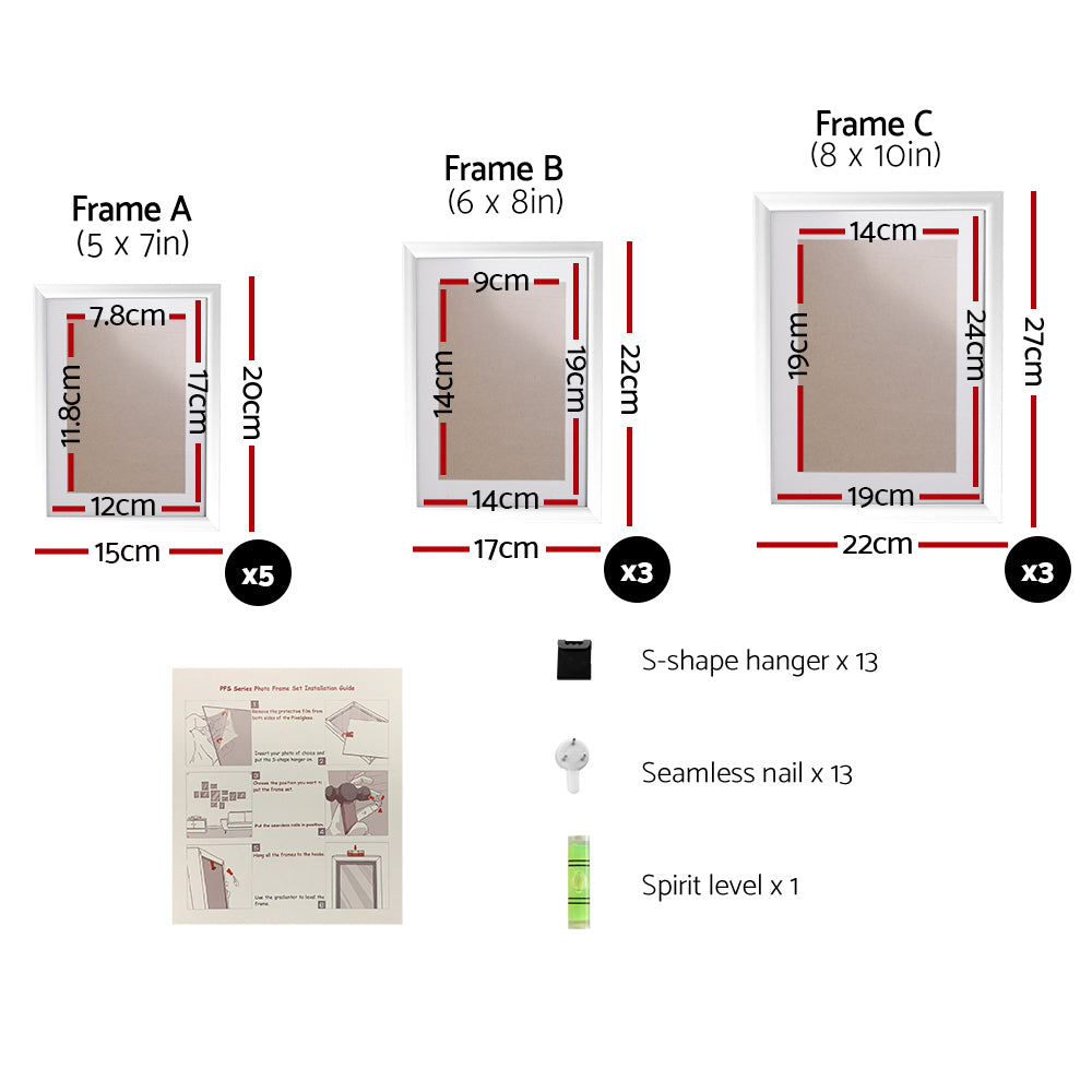 Artiss White 11 Piece Photo Frames - Assorted Sizes