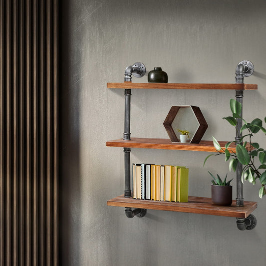 Artiss Display Shelves Wall Brackets Bookshelf Industrial DIY Pipe Shelf Rustic - BM House & Garden