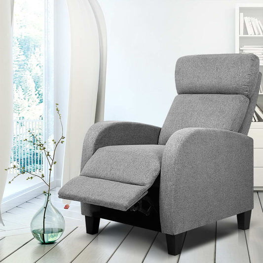 Artiss Fabric Reclining Armchair - Grey - BM House & Garden