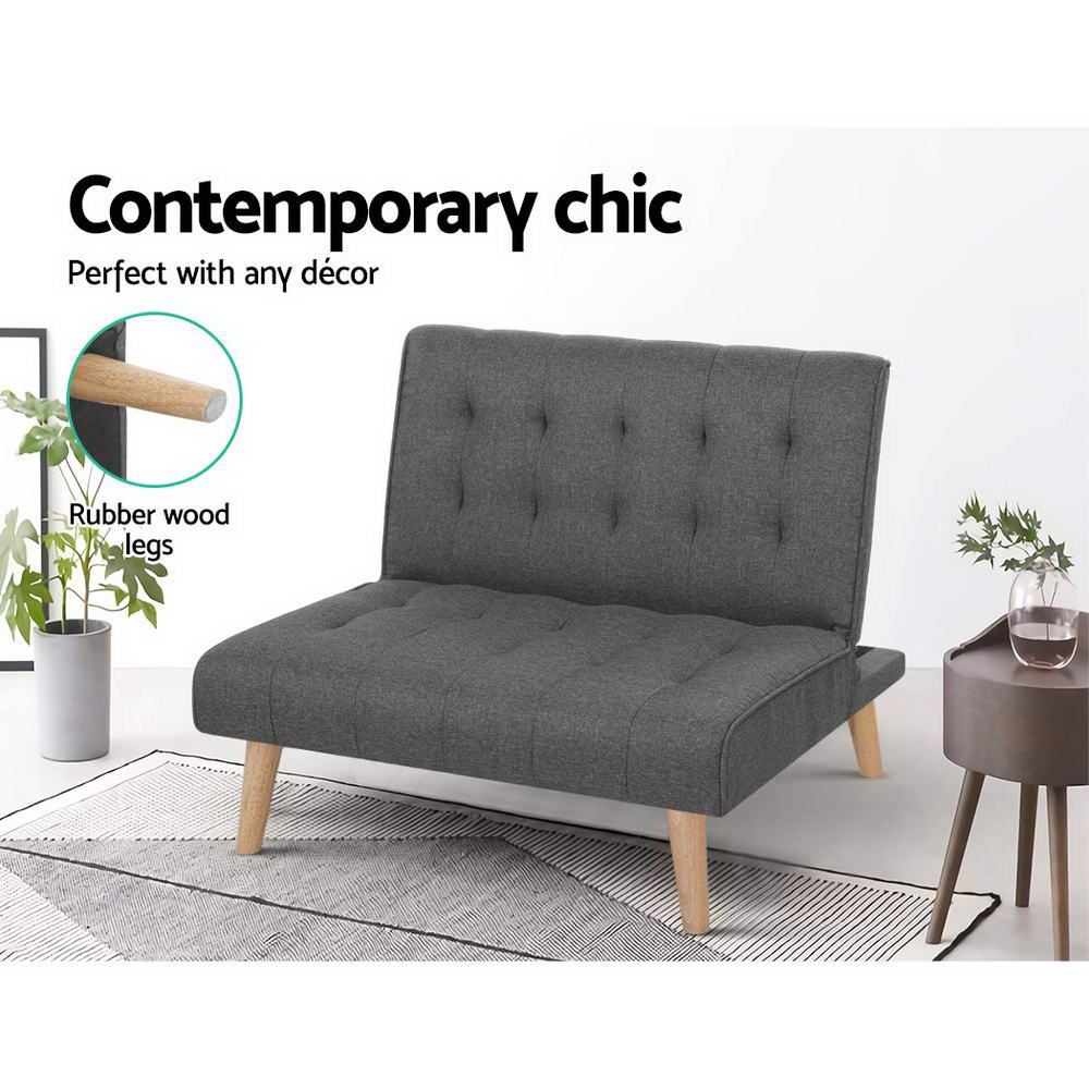 Artiss Linen Sofa Bed Lounge Chair Single Seater Modular Bed Set - BM House & Garden