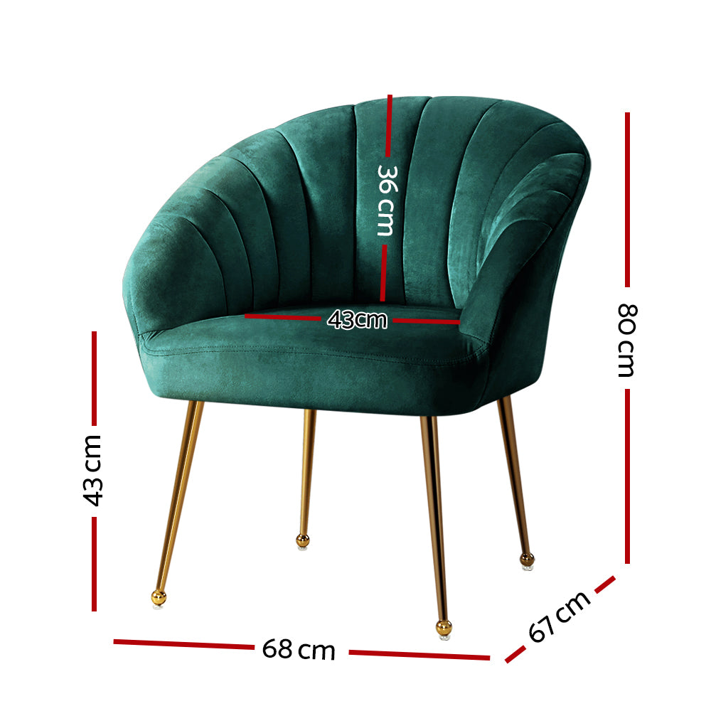 Artiss Eloise Velvet Green Armchair