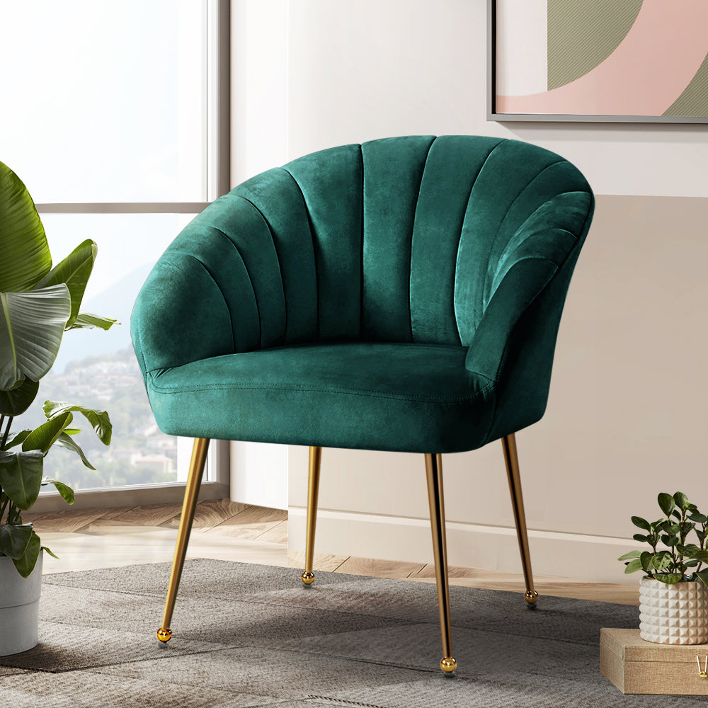 Artiss Eloise Velvet Green Armchair