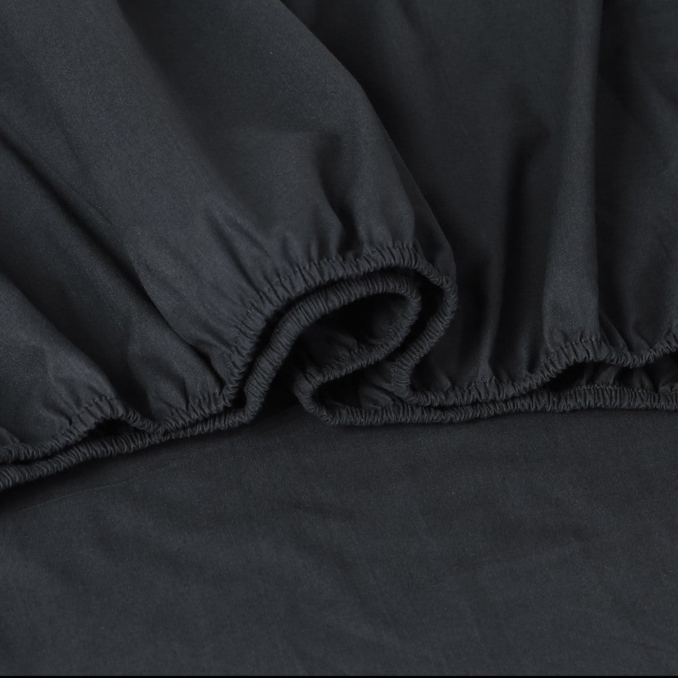 Elan Linen 100% Egyptian Cotton Vintage Washed 500TC Charcoal King Bed Sheets Set - BM House & Garden