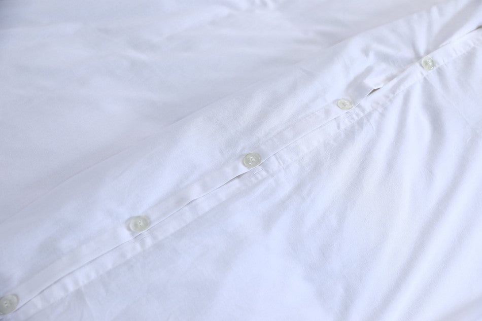 Elan Linen 100% Egyptian Cotton Vintage Washed 500TC White Queen Quilt Cover Set - BM House & Garden