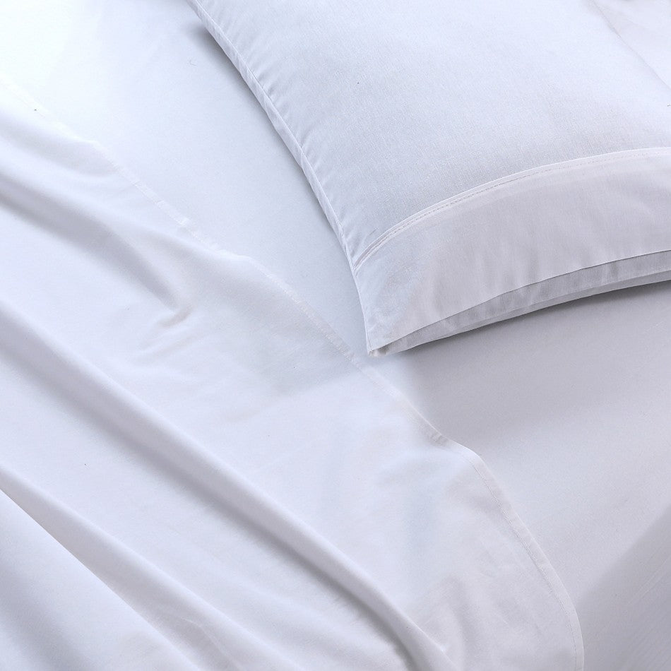 Elan Linen 100% Egyptian Cotton Vintage Washed 500TC White Queen Bed Sheets Set - BM House & Garden