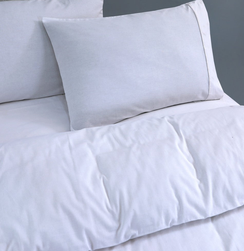 Elan Linen 100% Egyptian Cotton Vintage Washed 500TC White Super King Quilt Cover Set - BM House & Garden