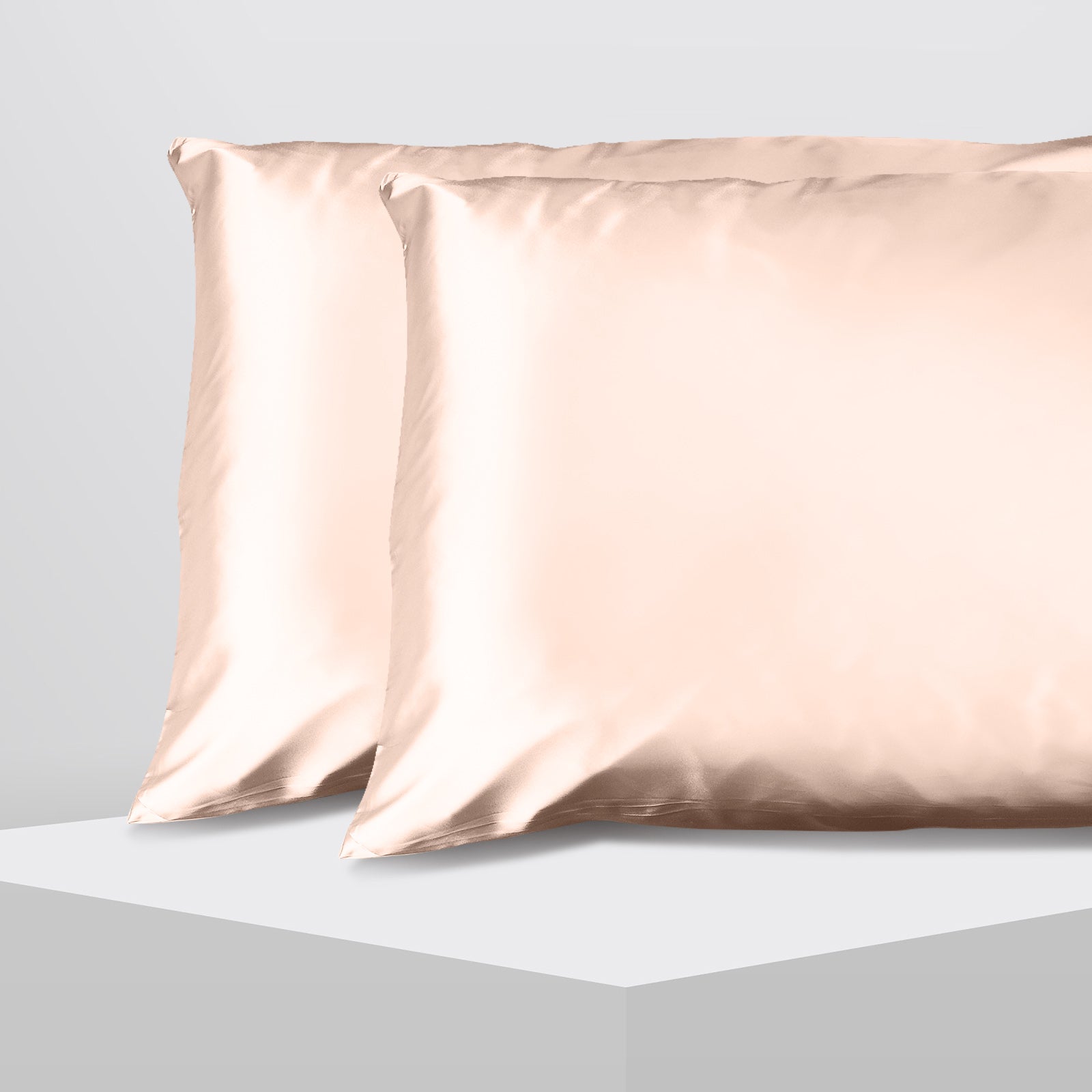 Casa Decor Luxury Satin Pillowcase Twin Pack Size With Gift Box Luxury - Champagne Pink - BM House & Garden