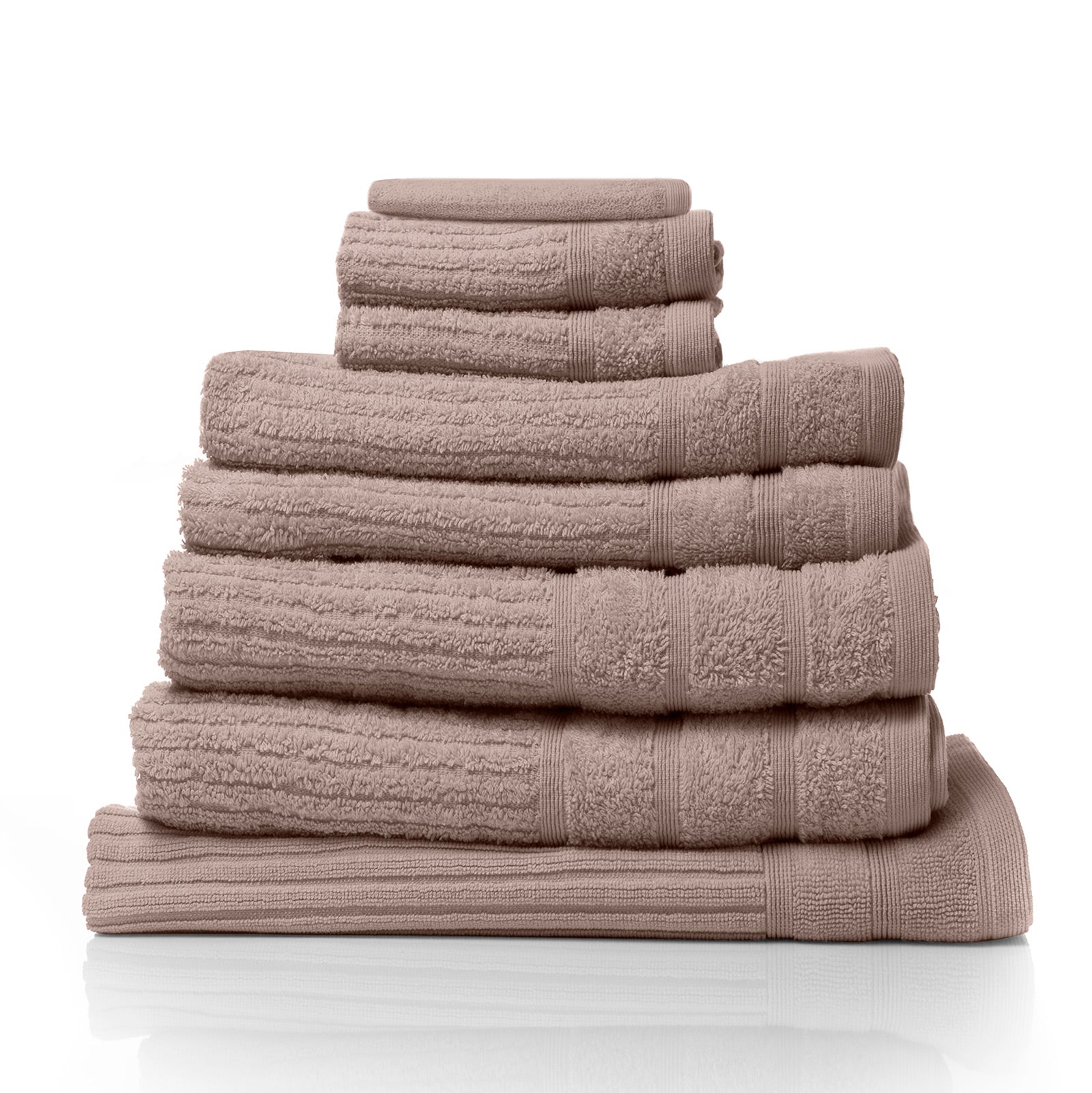 Royal Comfort Eden Egyptian Cotton 600GSM 8 Piece Luxury Bath Towels Set - Rose - BM House & Garden