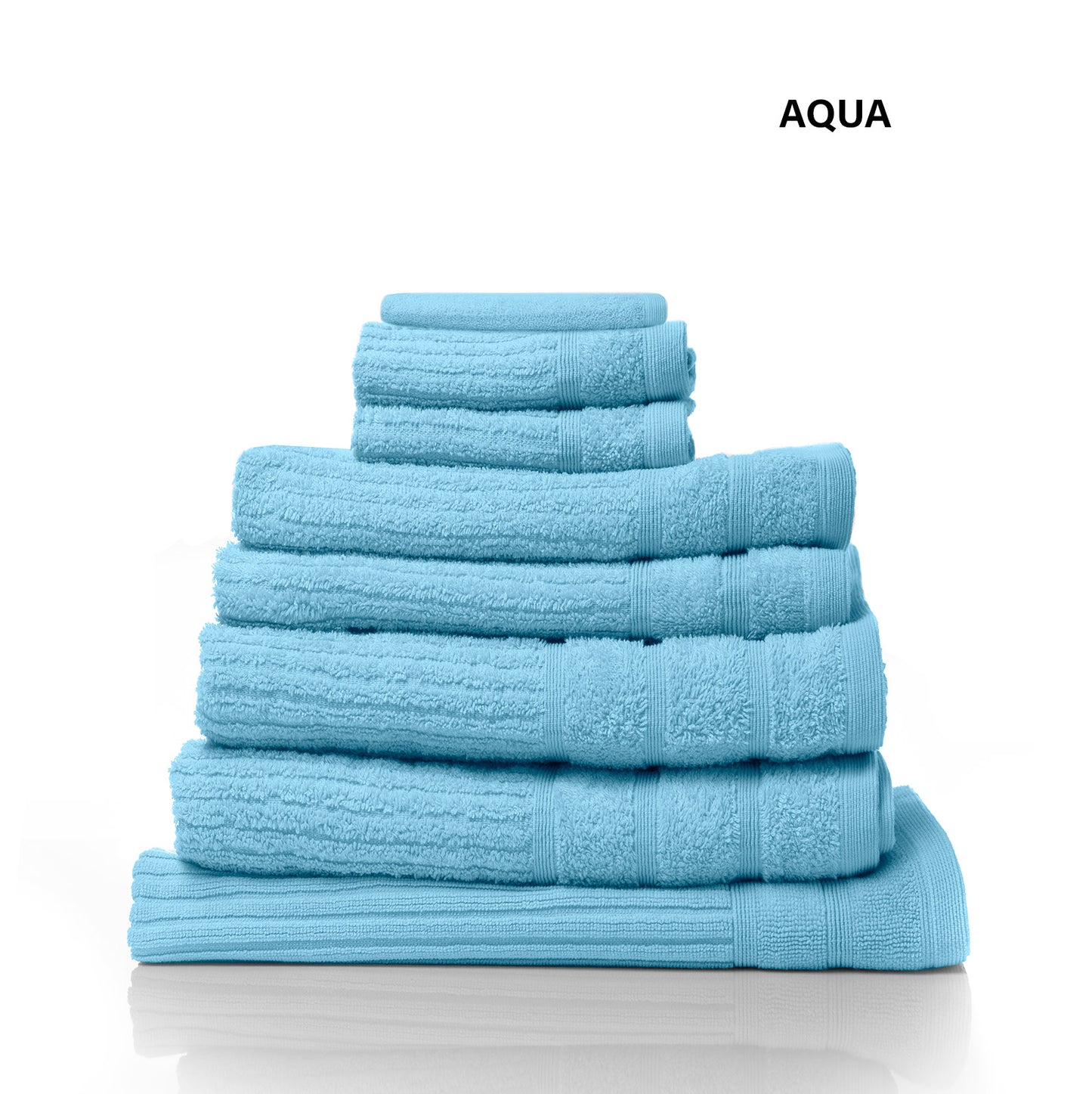 Royal Comfort Eden Egyptian Cotton 600GSM 8 Piece Luxury Bath Towels Set - Aqua - BM House & Garden