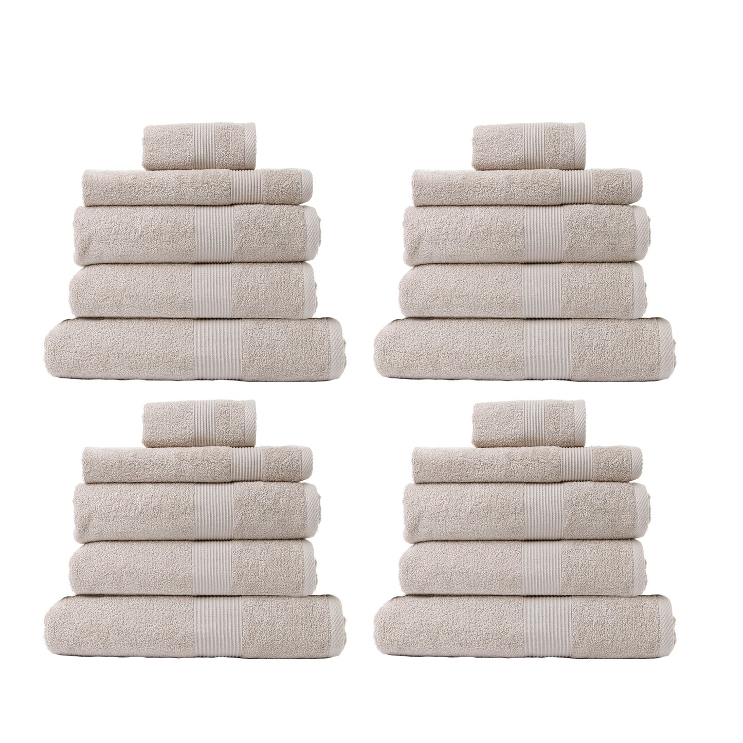 Royal Comfort 20 Piece Cotton Bamboo Towel Bundle Set 450GSM Luxurious Absorbent - Beige - BM House & Garden