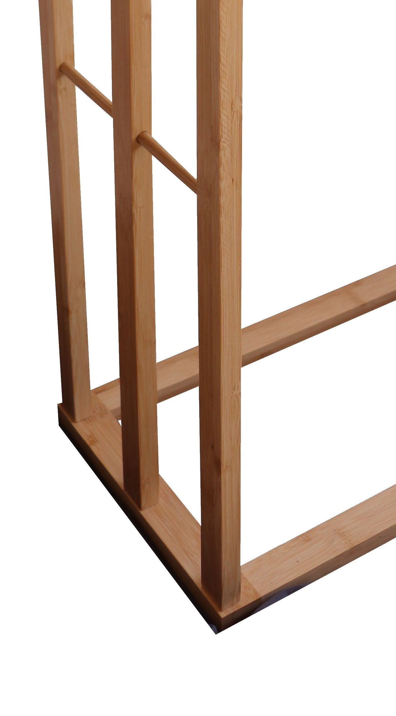 Bamboo Towel Bar Metal Holder Rack 3-Tier Freestanding for Bathroom and Bedroom - BM House & Garden