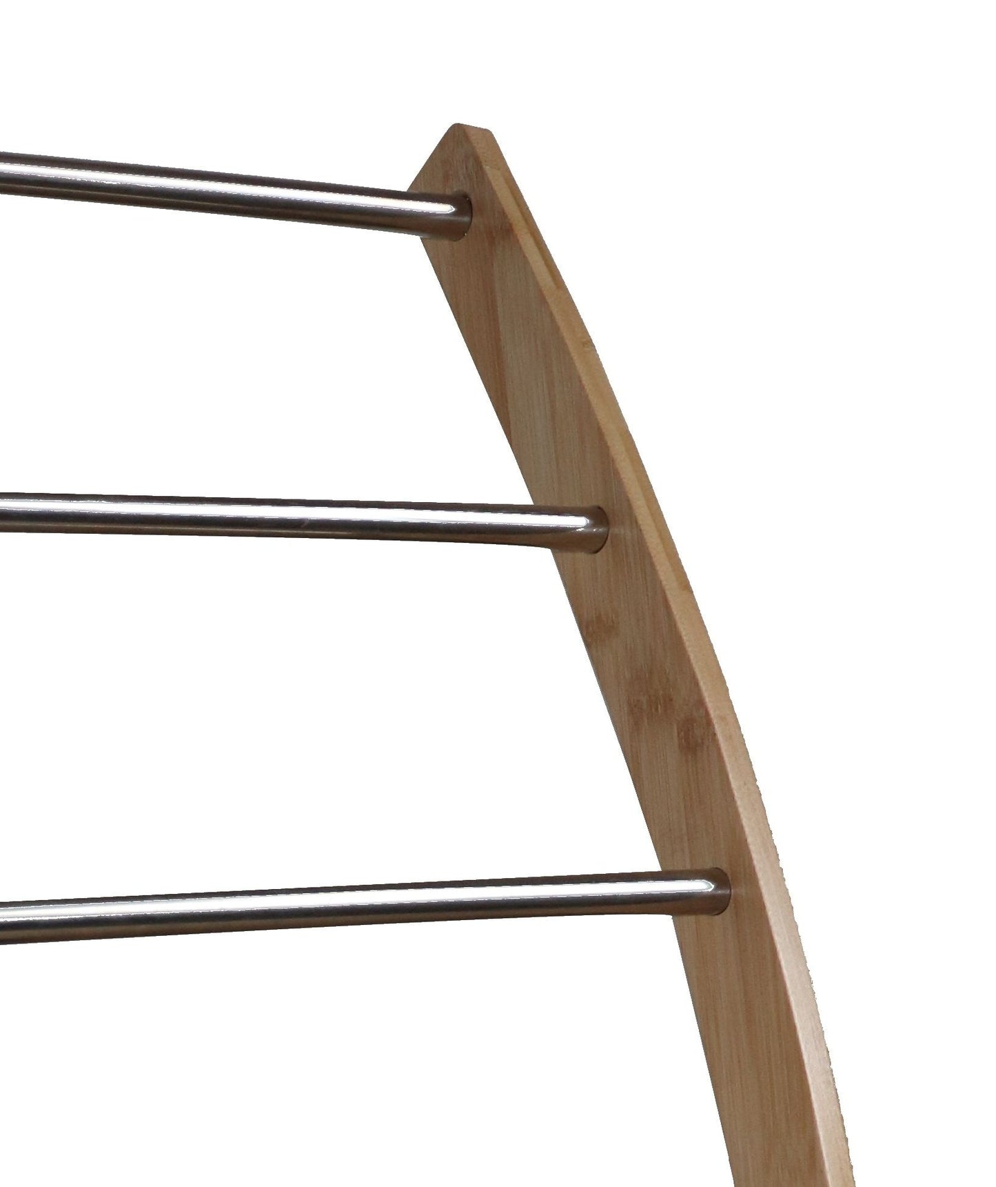 Bamboo Towel Bar Metal Holder Rack 3-Tier Freestanding and Bottom shelf for Bathroom - BM House & Garden
