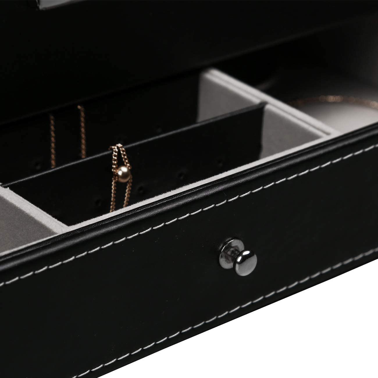 12 Slot PU Leather Lockable Watch and Jewelry Storage Boxes (Black) - BM House & Garden