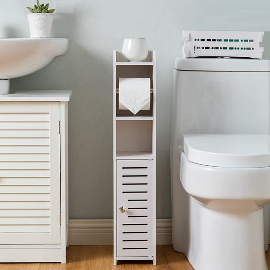 Toilet Paper Roll Holder for Bathroom with roller (White, 76cm) - BM House & Garden