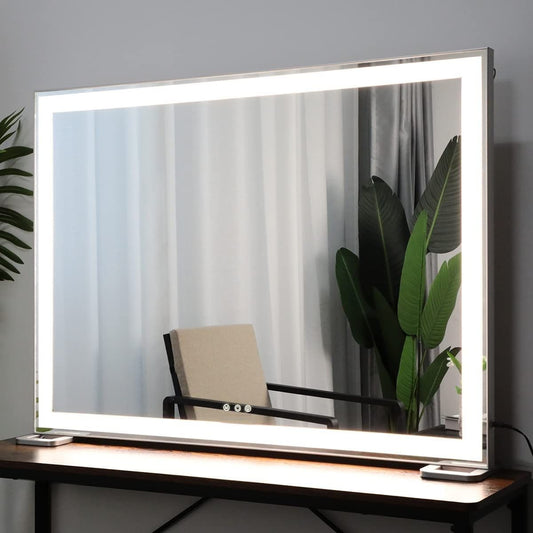 92 x 68cm Makeup Mirror with 3 Modes Lighted and Smart Touch Control
