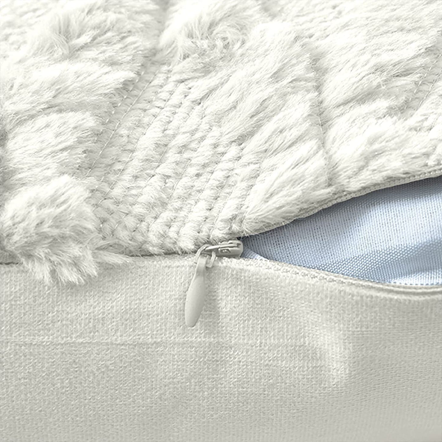 2 Pack Decorative Boho Throw Pillow Covers 45 x 45 cm (White) - BM House & Garden