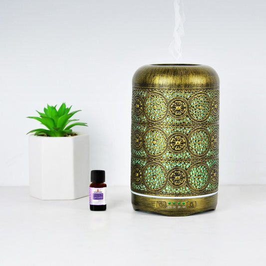 activiva 260ml Metal Essential Oil and Aroma Diffuser-Vintage Gold - BM House & Garden