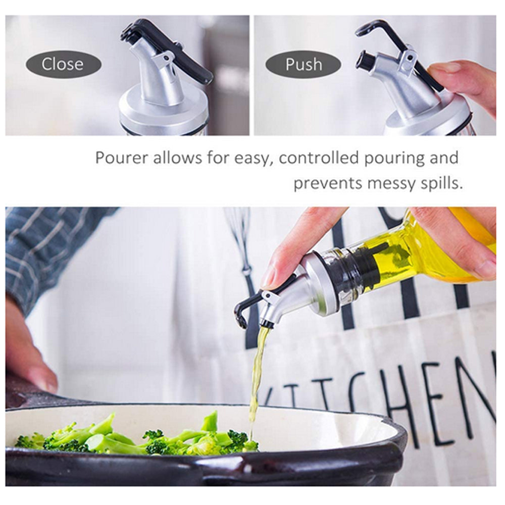 4PCS 500ml Olive Oil Vinegar Pourer Dispenser Cooking Glass Bottle Kitchen Tools - BM House & Garden