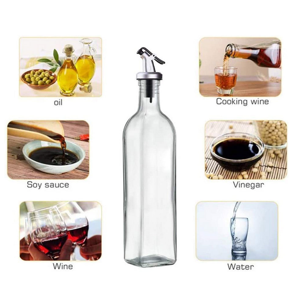 4PCS 500ml Olive Oil Vinegar Pourer Dispenser Cooking Glass Bottle Kitchen Tools - BM House & Garden