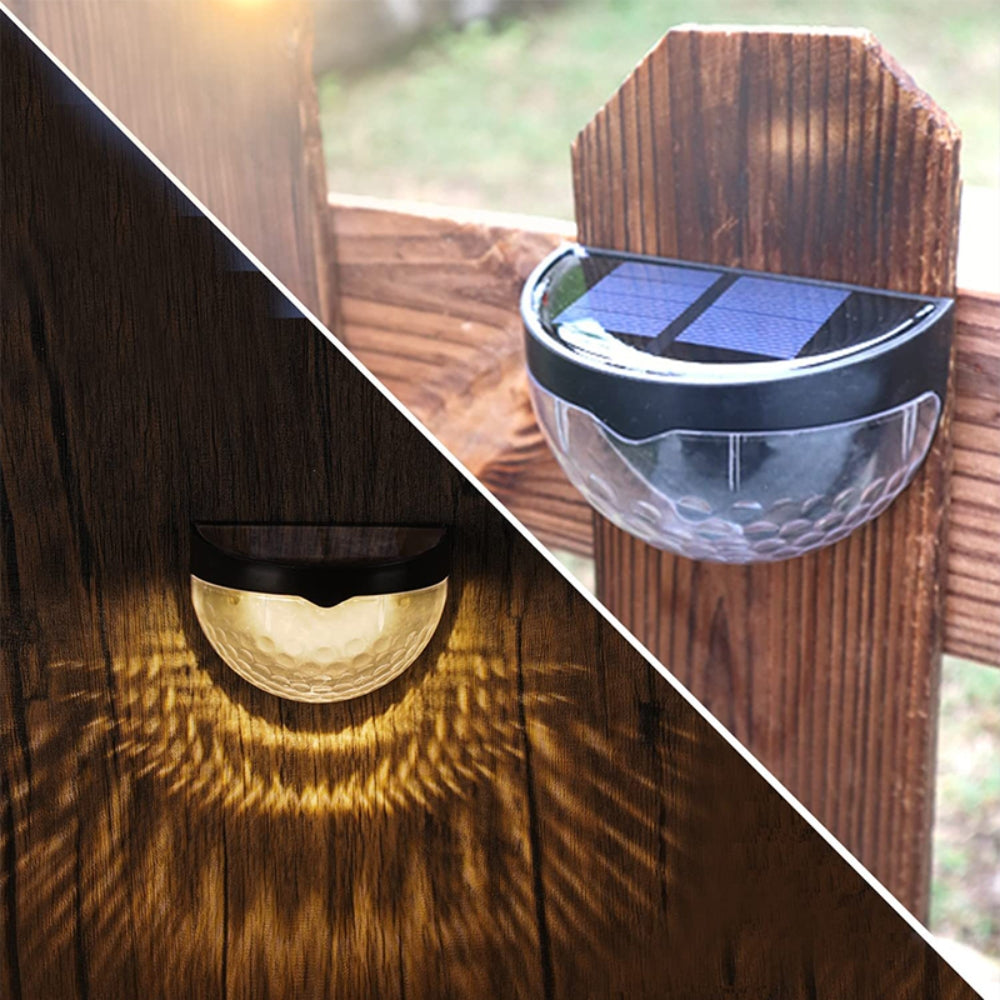 6PCS Solar Powered LED Wall Lights Door Fence Lights Outdoor Garden Lamp Light - BM House & Garden