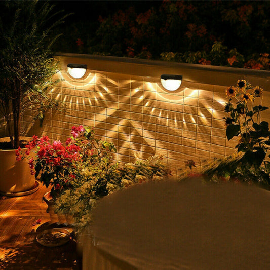 6PCS Solar Powered LED Wall Lights Door Fence Lights Outdoor Garden Lamp Light - BM House & Garden