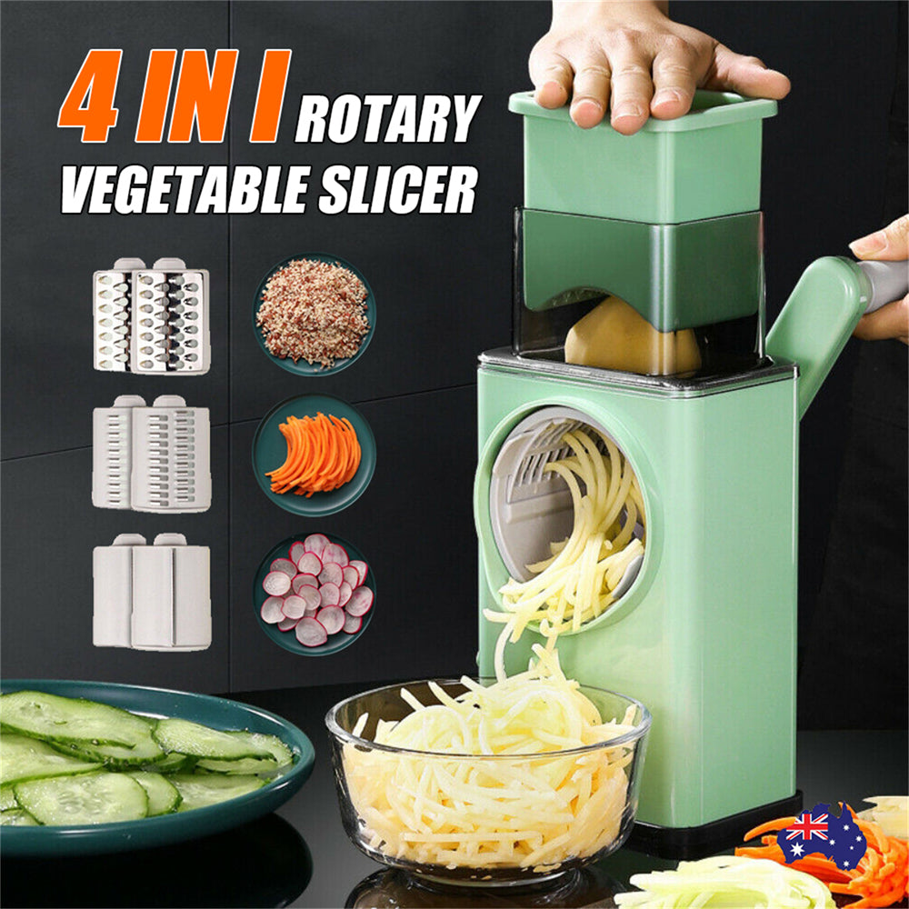 Kitchen Vegetable Food Manual Rotary Drum Grater Chopper Slicer Fruit Cutter - BM House & Garden